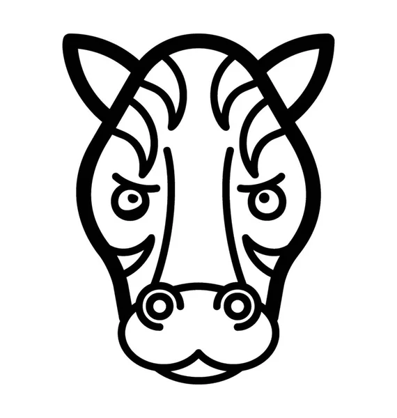 Zebra Face Emoji — Stockový vektor
