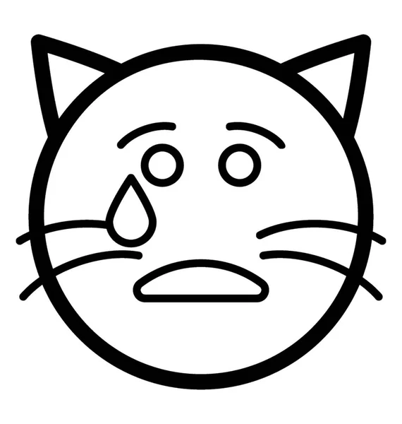 Cara de gato llorón — Vector de stock