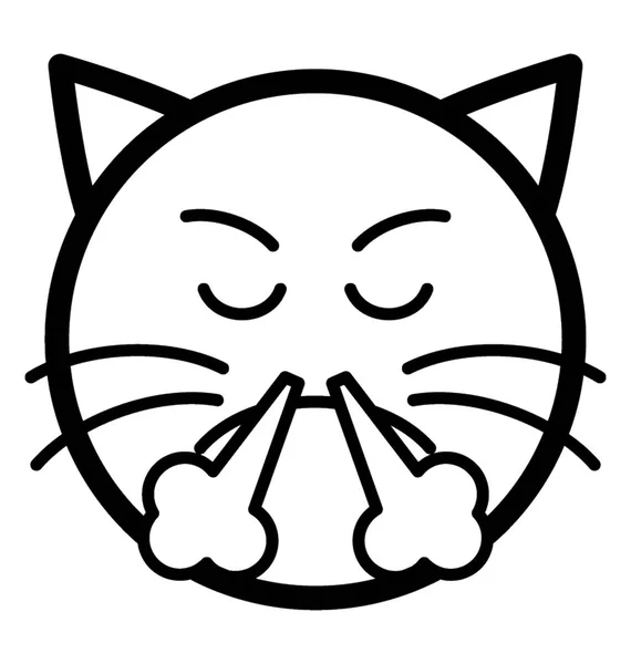 Cara de gato enojado — Vector de stock