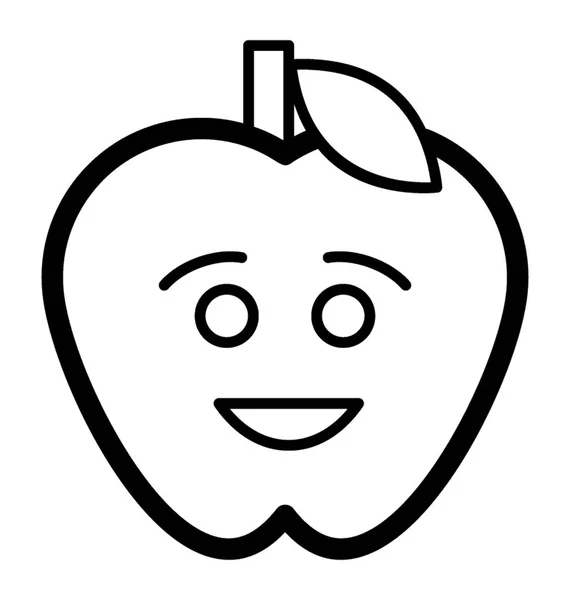 Lächelndes Apfel-Emoji — Stockvektor