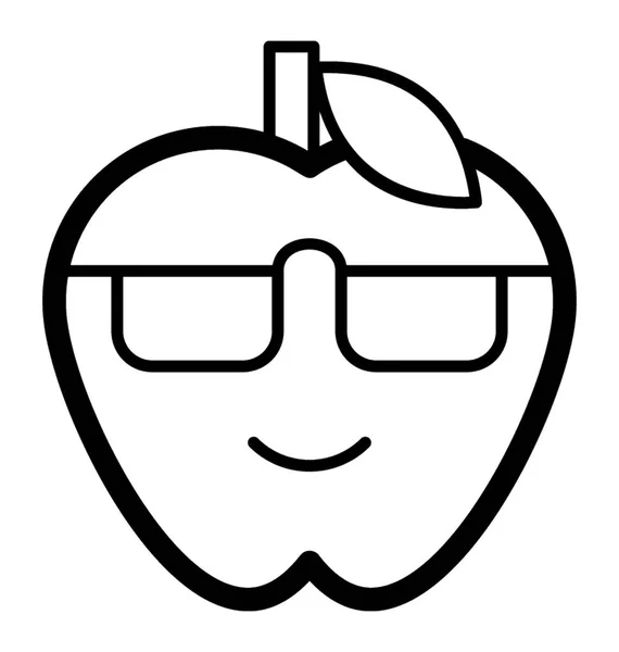 Sonnenbrille Apfel-Emoji — Stockvektor