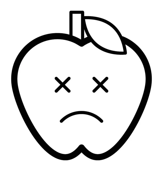Schwindelgesicht Apfel — Stockvektor