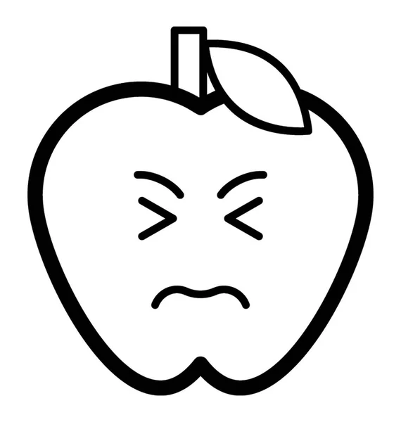 Gestresstes Apfel-Emoji — Stockvektor