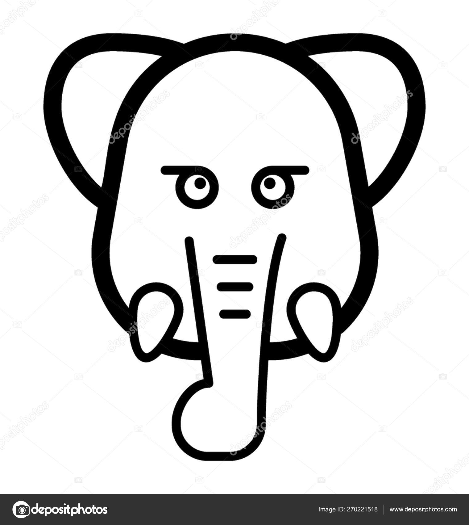 Elefante lindo Emoji vector, gráfico vectorial © vectorspoint imagen