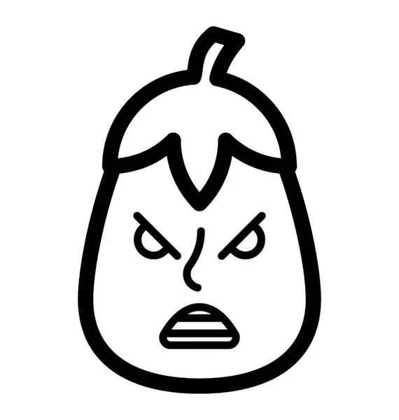 Angry Brinjal visage — Image vectorielle