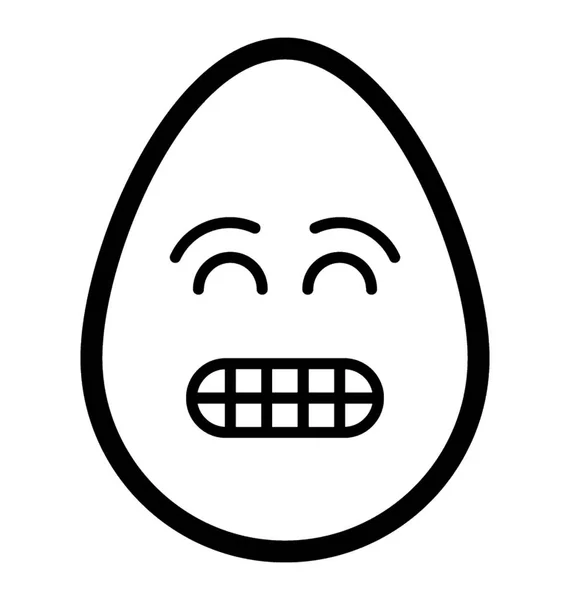 Grinning Egg Emoji — Stock Vector