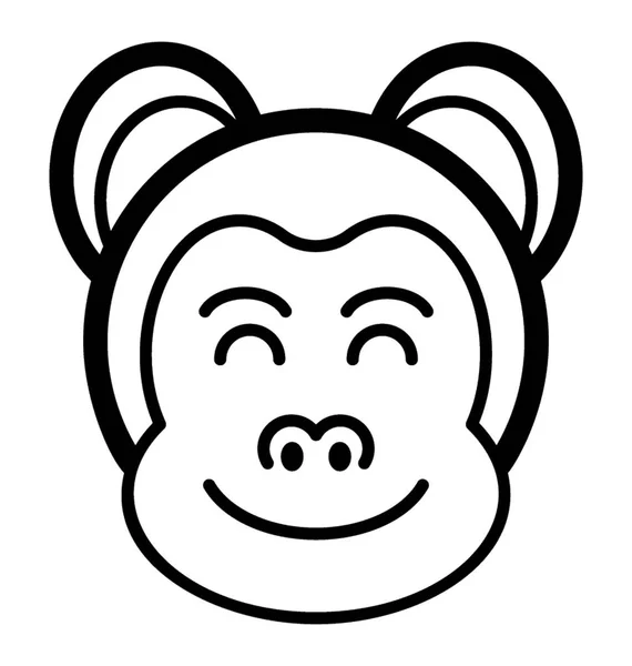 Smiley twarz Monkey — Wektor stockowy