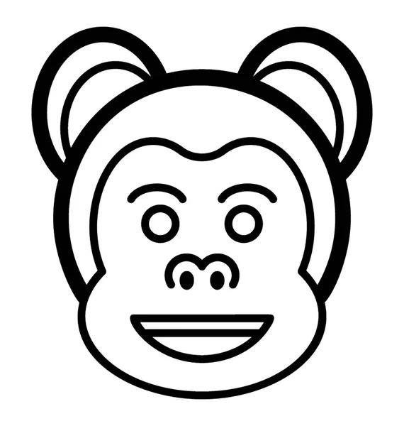 Happy Monkey Face — Stock Vector