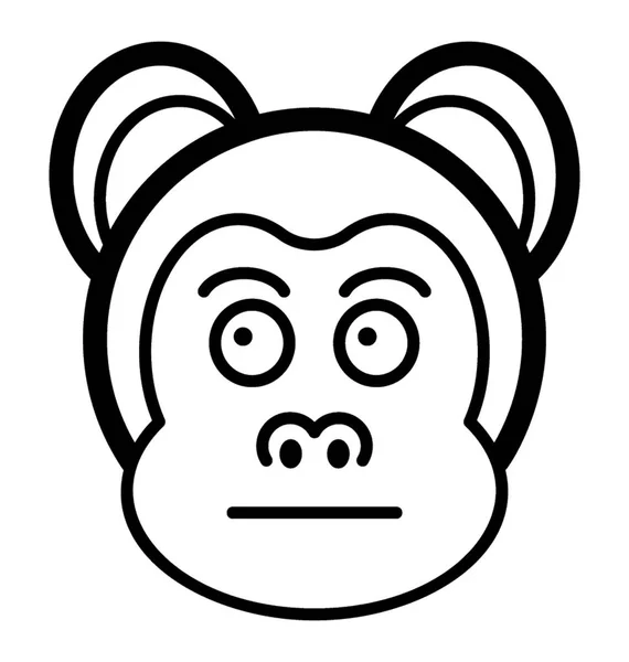 Emotionless Monkey Emoji — Stock Vector