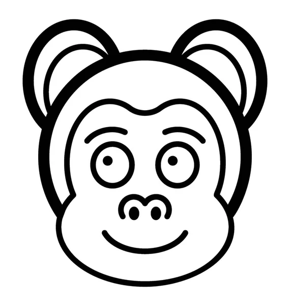 Cara de macaco dos desenhos animados — Vetor de Stock