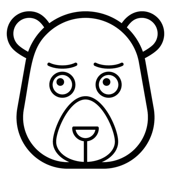 Sad Bear Face — Stock Vector