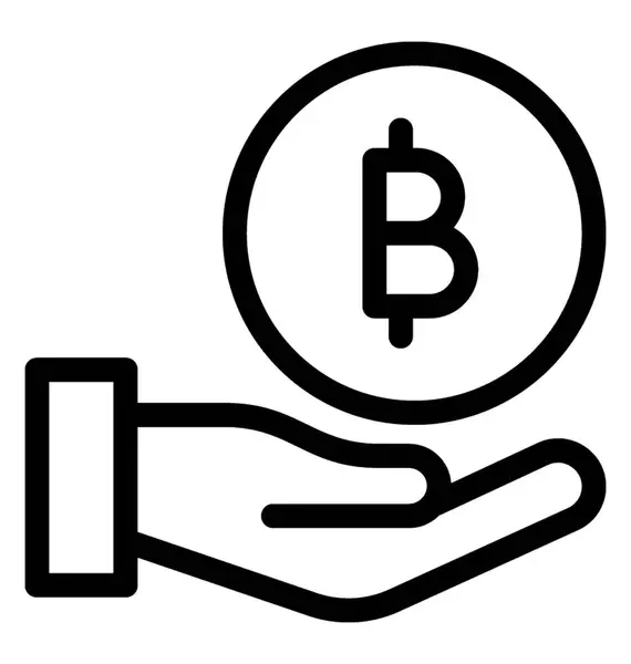 Bitcoin adomány koncepció — Stock Vector