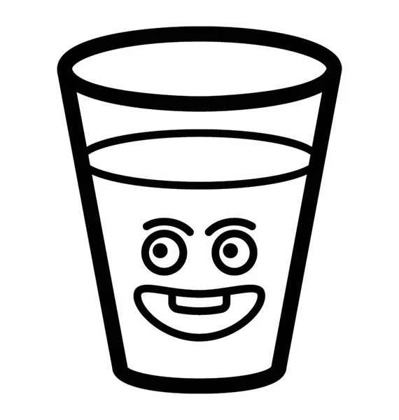 Smiling Face Glass — Stock Vector