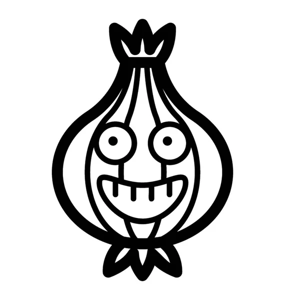 Garlic Laugh Emoji — Stock Vector