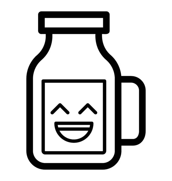 Feliz botella de leche — Vector de stock