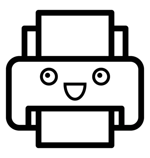 Glückliches Drucker-Emoji — Stockvektor