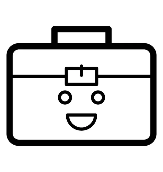 Bavul mutlu emoji — Stok Vektör