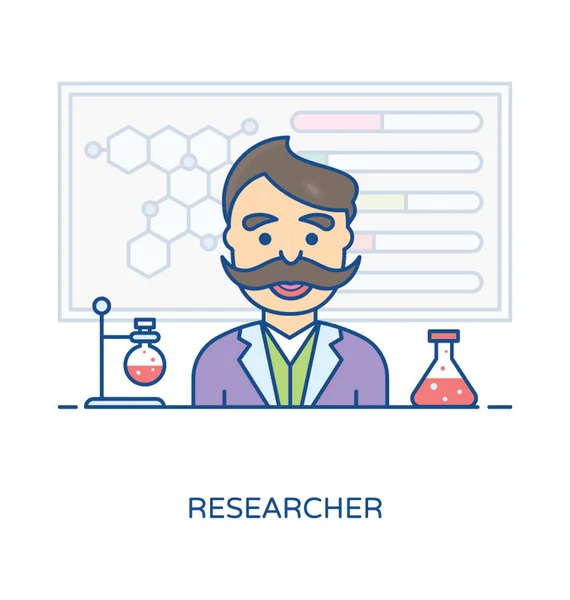 Férfi tudós avatar — Stock Vector