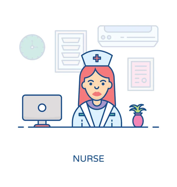 Lady Nurse avatar — Stockvector