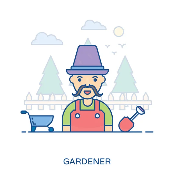 Profissional jardineiro Avatar — Vetor de Stock