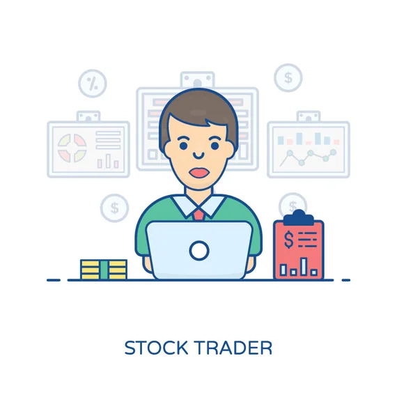 Stock Trader avatar — Stock vektor