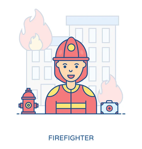 Θηλυκός πυροσβέστης avatar — Διανυσματικό Αρχείο