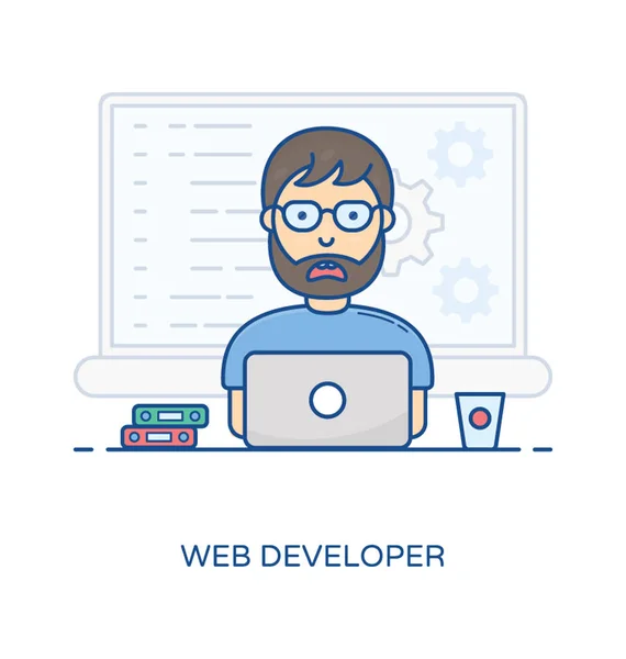 Web Developer Avatar — Stock Vector