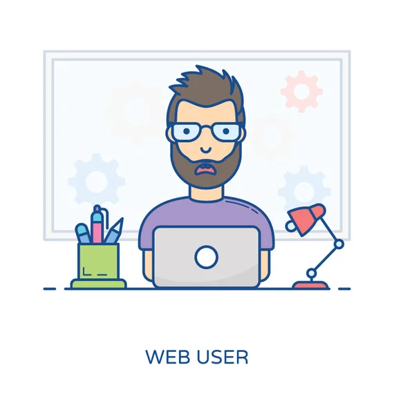 Awatar Web Developer — Wektor stockowy