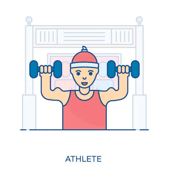 Halterofilista atleta Avatar —  Vetores de Stock