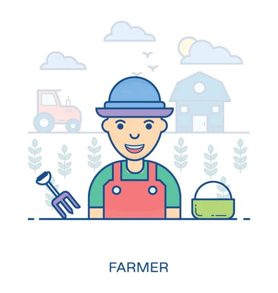 Hivatásos farmer avatar — Stock Vector