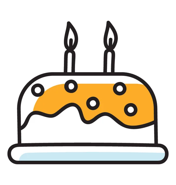 Gâteau crémeux d'anniversaire — Image vectorielle