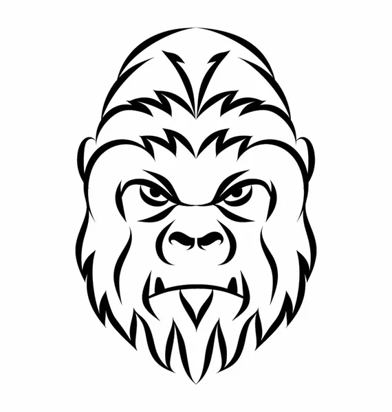 Wild Gorilla Head — Stock Vector