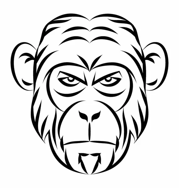 Bonobo Mascot Face — Stock Vector