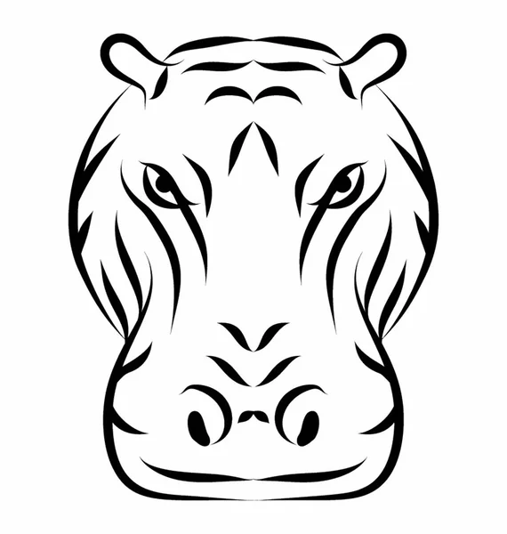 Hippo Mascot huvud — Stock vektor