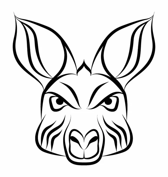 Kanguru maskot kafası — Stok Vektör