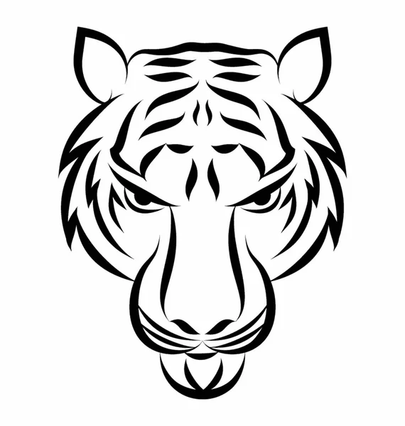 Mascotte de Tigre Tête — Image vectorielle