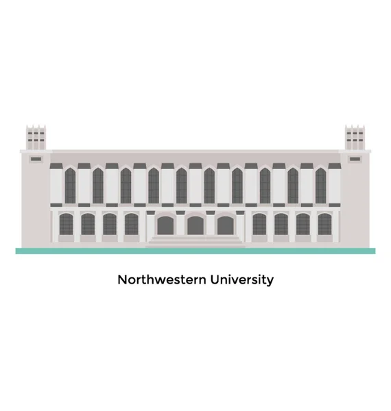 Nordwestliche Universitätsarchitektur — Stockvektor