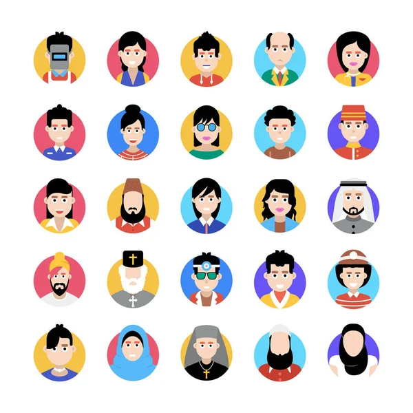 Collezione di icone Avatar professionali — Vettoriale Stock