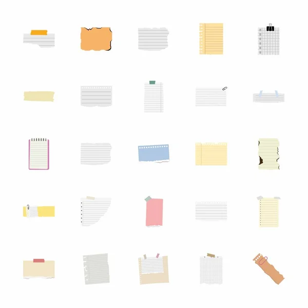 Sticky Notes Flat Icons Pack — Stock Vector