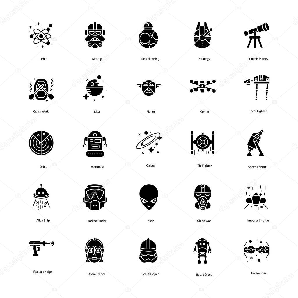 Star War Solid Icons Pack