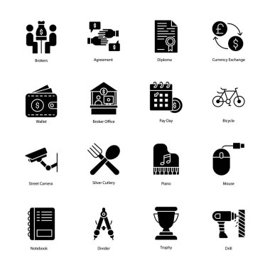 Piyon dükkanı katı vektörler paketi