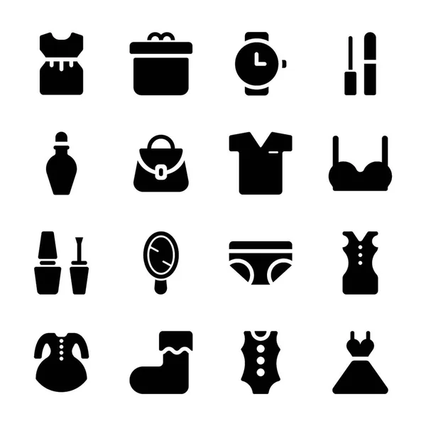 Conjunto de iconos de accesorios de moda — Archivo Imágenes Vectoriales