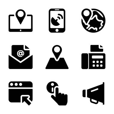 İletişim katı simgeler paketi