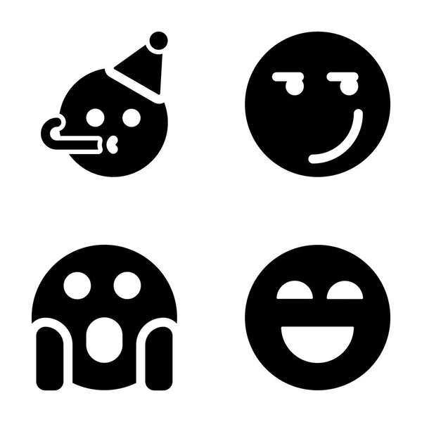 Emoticones Iconos sólidos — Vector de stock