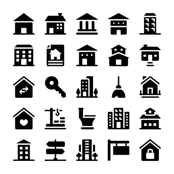 Conjunto de iconos inmobiliarios — Vector de stock