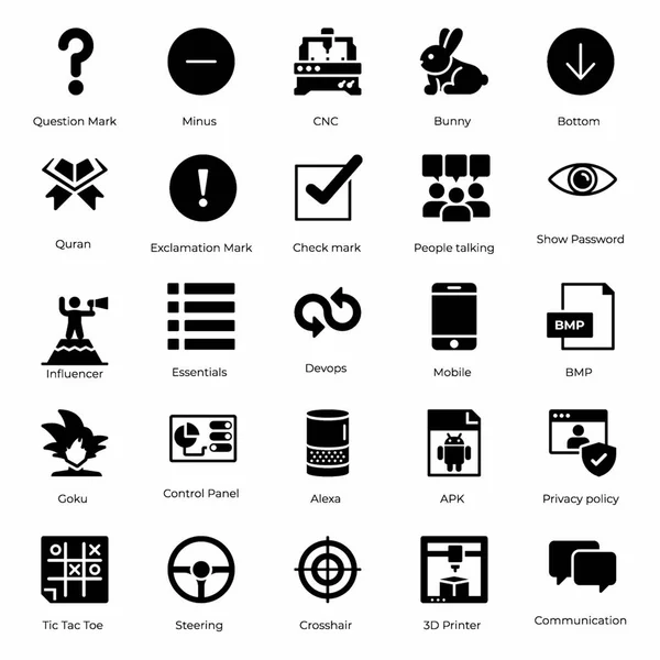 Technology Icons Pack — Stock Vector