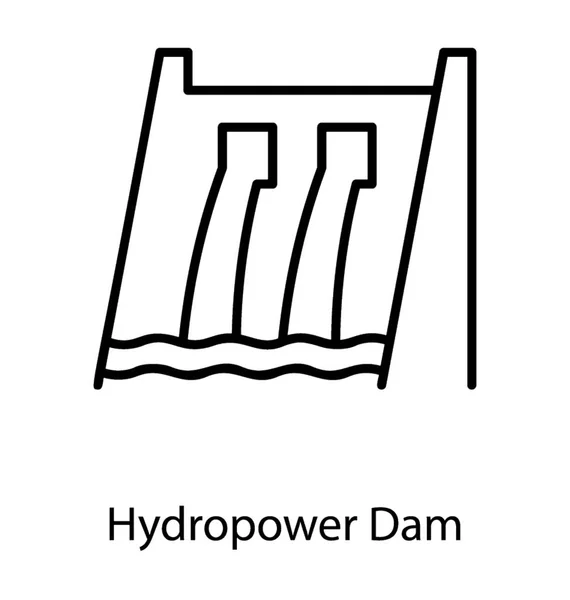 Vetor de Barragem Hidrelétrica — Vetor de Stock