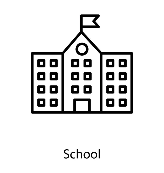 Escuela Edificio Académico — Vector de stock