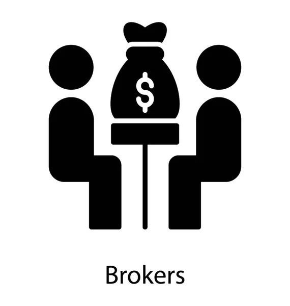 Agente de negocios Brokers — Vector de stock