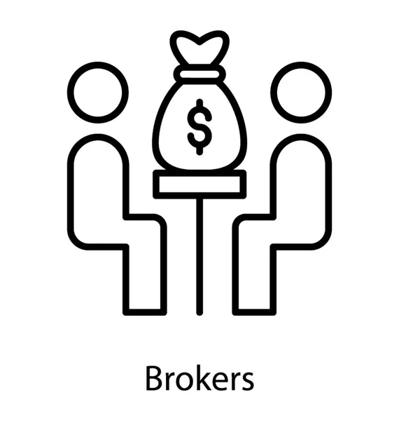 Agente de negocios Brokers — Vector de stock